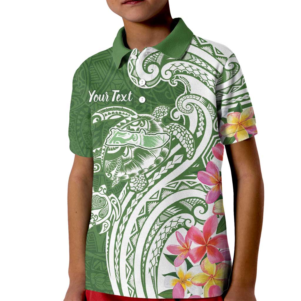 Aloha Molokai Island Personalized Kid Polo Shirt Sage Dreamy Turtle