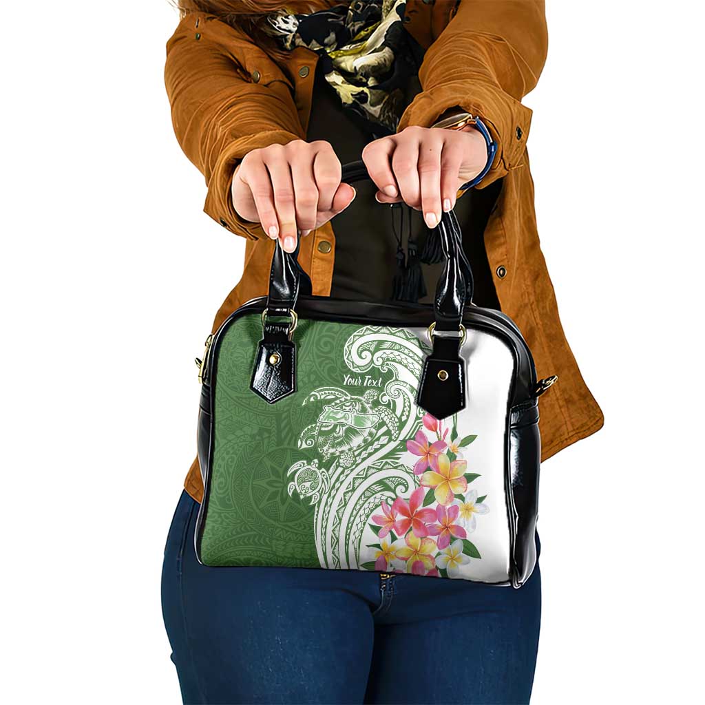 Aloha Molokai Island Personalized Shoulder Handbag Sage Dreamy Turtle