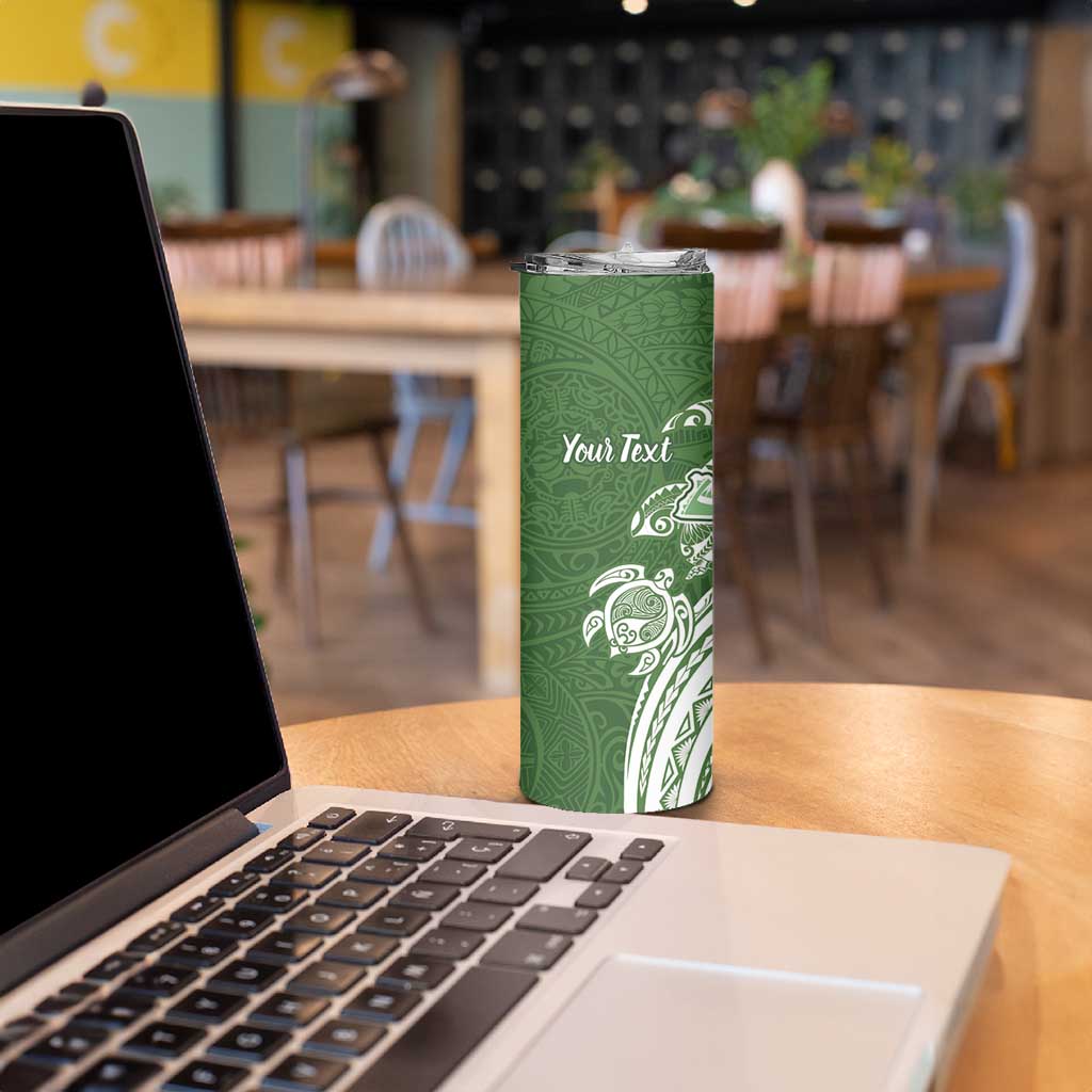 Aloha Molokai Island Personalized Skinny Tumbler Sage Dreamy Turtle