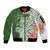 Aloha Molokai Island Personalized Sleeve Zip Bomber Jacket Sage Dreamy Turtle