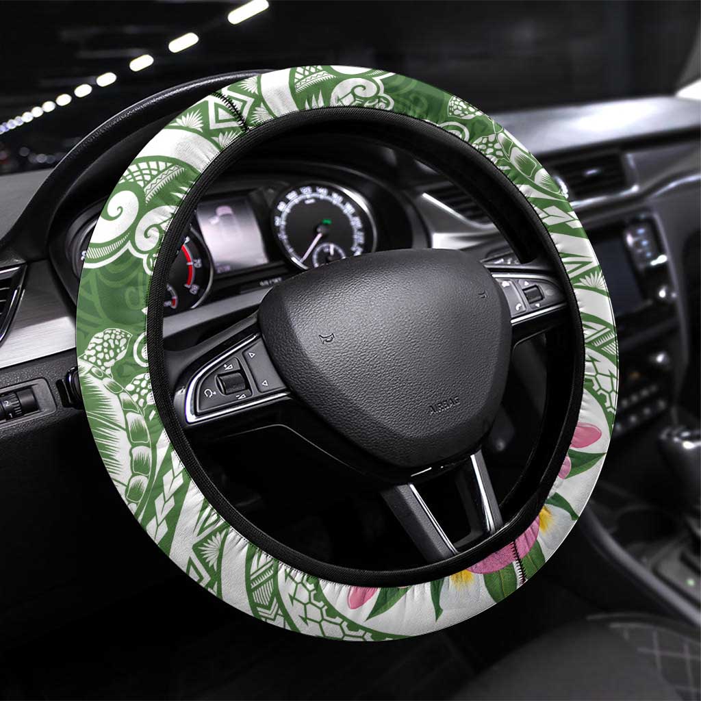 Aloha Molokai Island Personalized Steering Wheel Cover Sage Dreamy Turtle