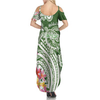 Aloha Molokai Island Personalized Summer Maxi Dress Sage Dreamy Turtle