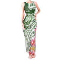 Aloha Molokai Island Personalized Tank Maxi Dress Sage Dreamy Turtle