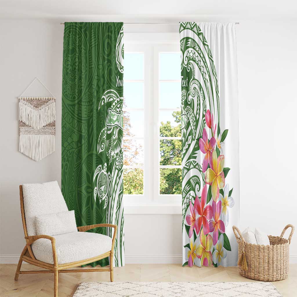 Aloha Molokai Island Personalized Window Curtain Sage Dreamy Turtle