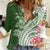 Aloha Molokai Island Personalized Women Casual Shirt Sage Dreamy Turtle