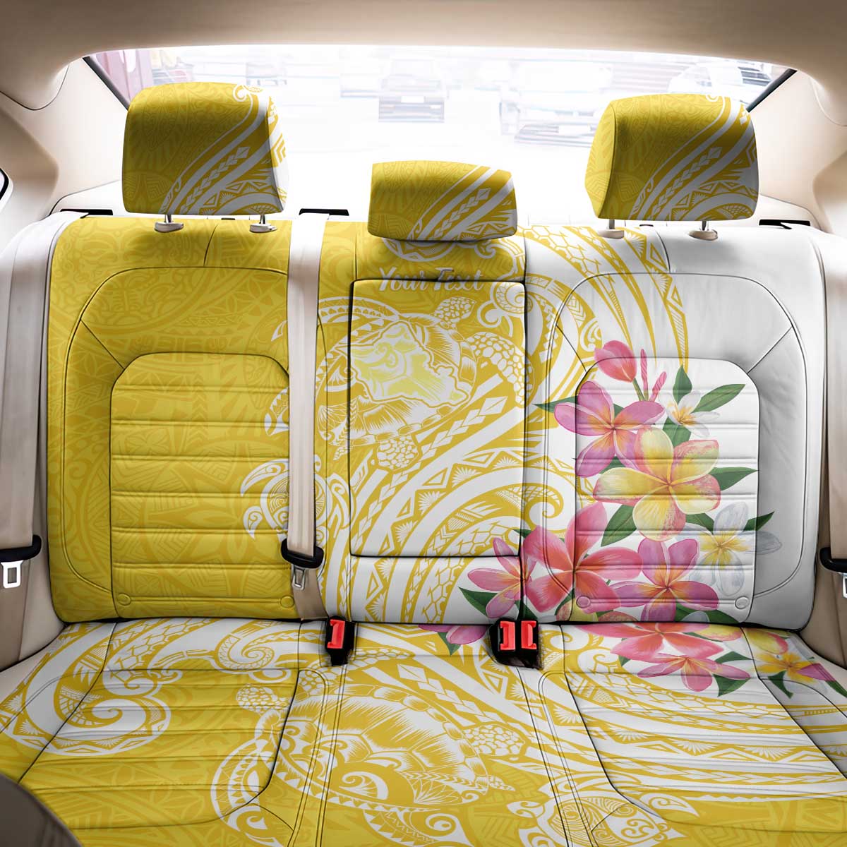 Aloha Oahu Island Personalized Back Car Seat Cover Yellow Dreamy Turtle