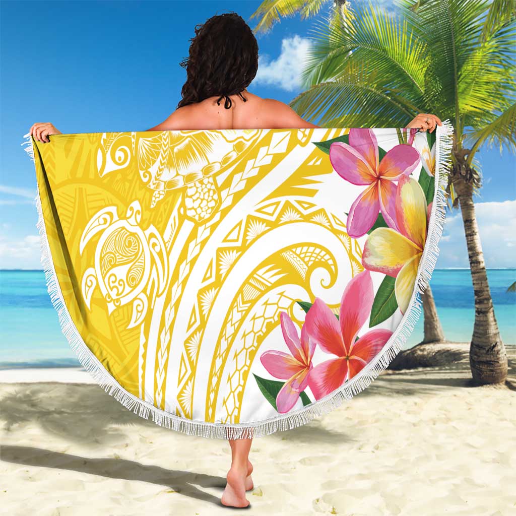 Aloha Oahu Island Personalized Beach Blanket Yellow Dreamy Turtle