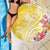Aloha Oahu Island Personalized Beach Blanket Yellow Dreamy Turtle