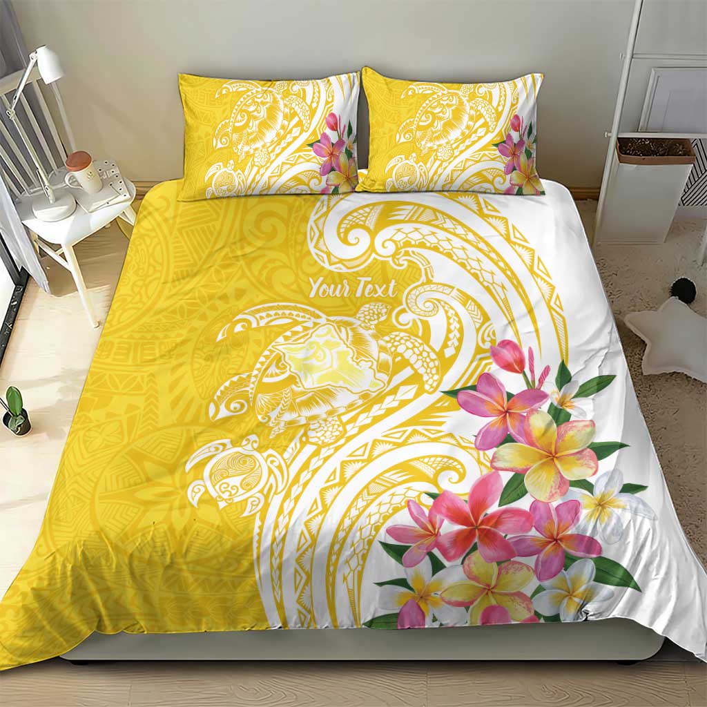Aloha Oahu Island Personalized Bedding Set Yellow Dreamy Turtle