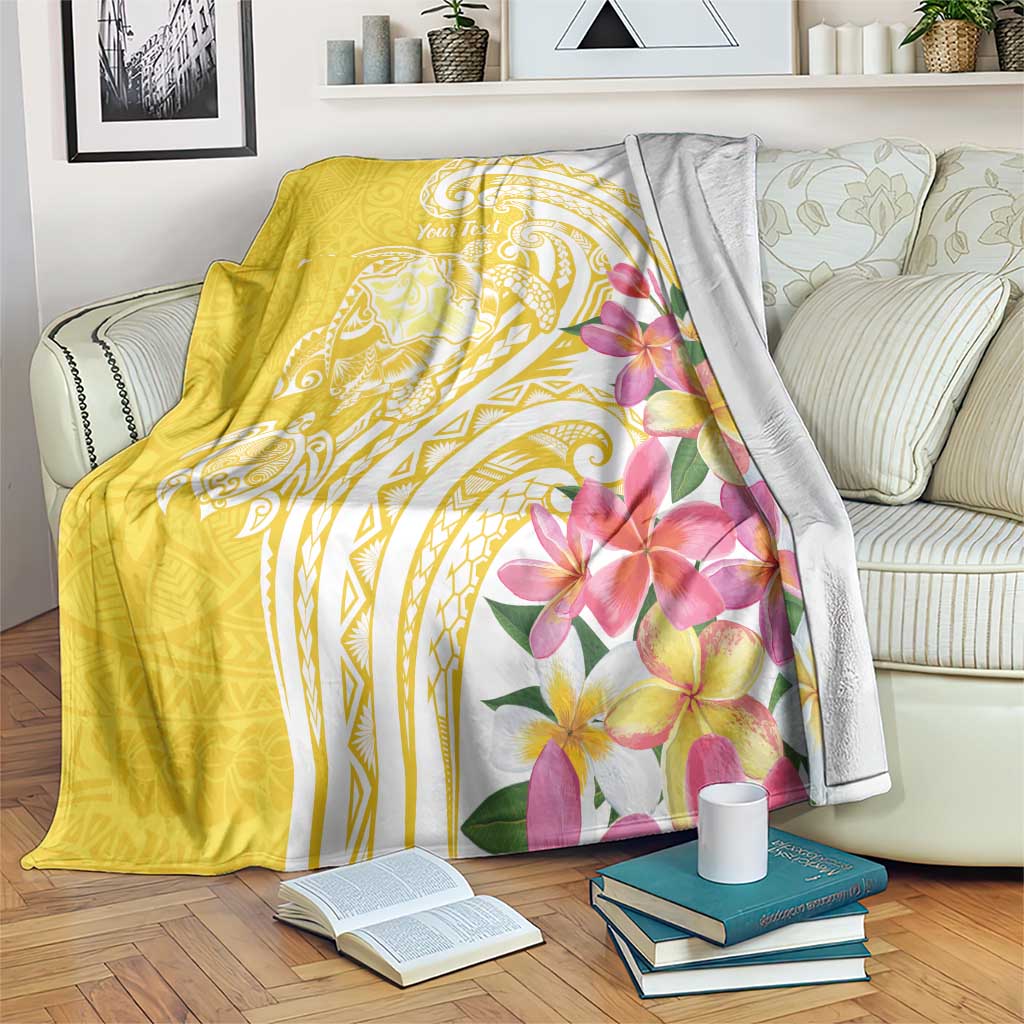 Aloha Oahu Island Personalized Blanket Yellow Dreamy Turtle