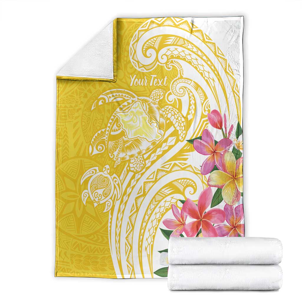 Aloha Oahu Island Personalized Blanket Yellow Dreamy Turtle