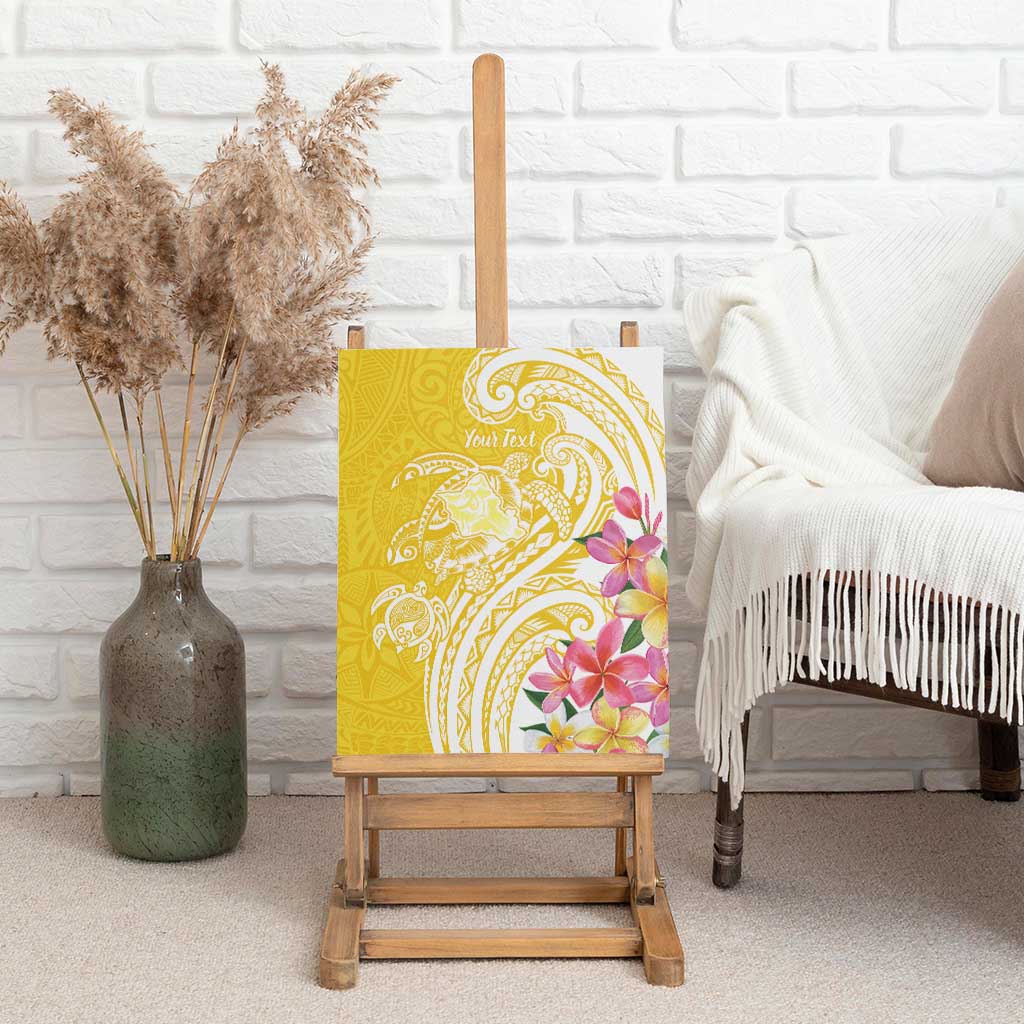 Aloha Oahu Island Personalized Canvas Wall Art Yellow Dreamy Turtle