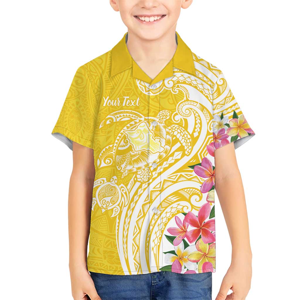 Aloha Oahu Island Personalized Family Matching Long Sleeve Bodycon Dress and Hawaiian Shirt Yellow Dreamy Turtle LT7 Son's Shirt Yellow - Polynesian Pride