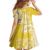 Aloha Oahu Island Personalized Family Matching Mermaid Dress and Hawaiian Shirt Yellow Dreamy Turtle LT7 - Polynesian Pride