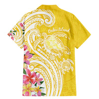 Aloha Oahu Island Personalized Family Matching Mermaid Dress and Hawaiian Shirt Yellow Dreamy Turtle LT7 - Polynesian Pride