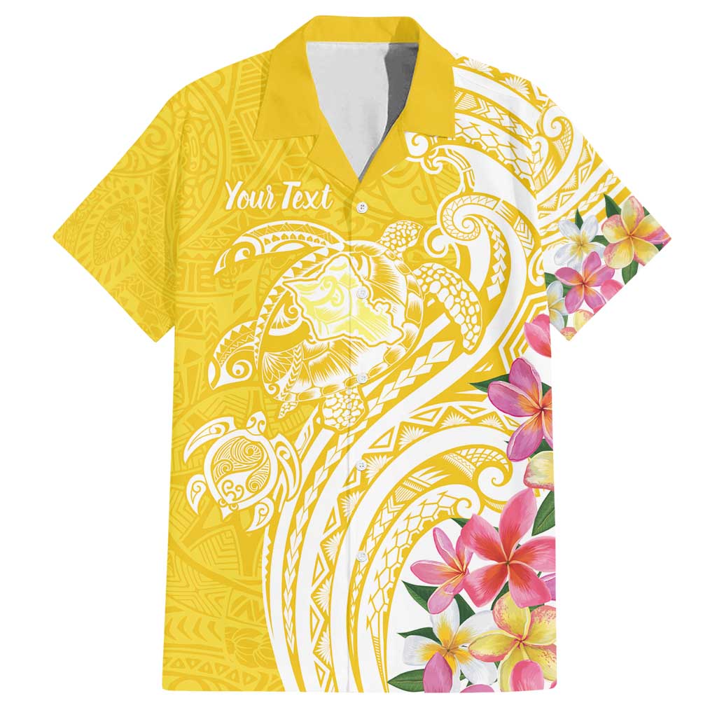 Aloha Oahu Island Personalized Family Matching Summer Maxi Dress and Hawaiian Shirt Yellow Dreamy Turtle