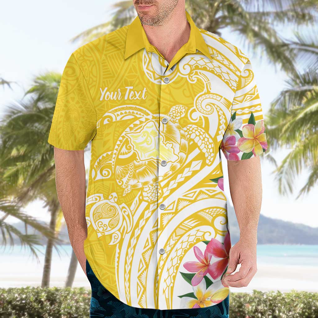 Aloha Oahu Island Personalized Hawaiian Shirt Yellow Dreamy Turtle