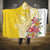 Aloha Oahu Island Personalized Hooded Blanket Yellow Dreamy Turtle