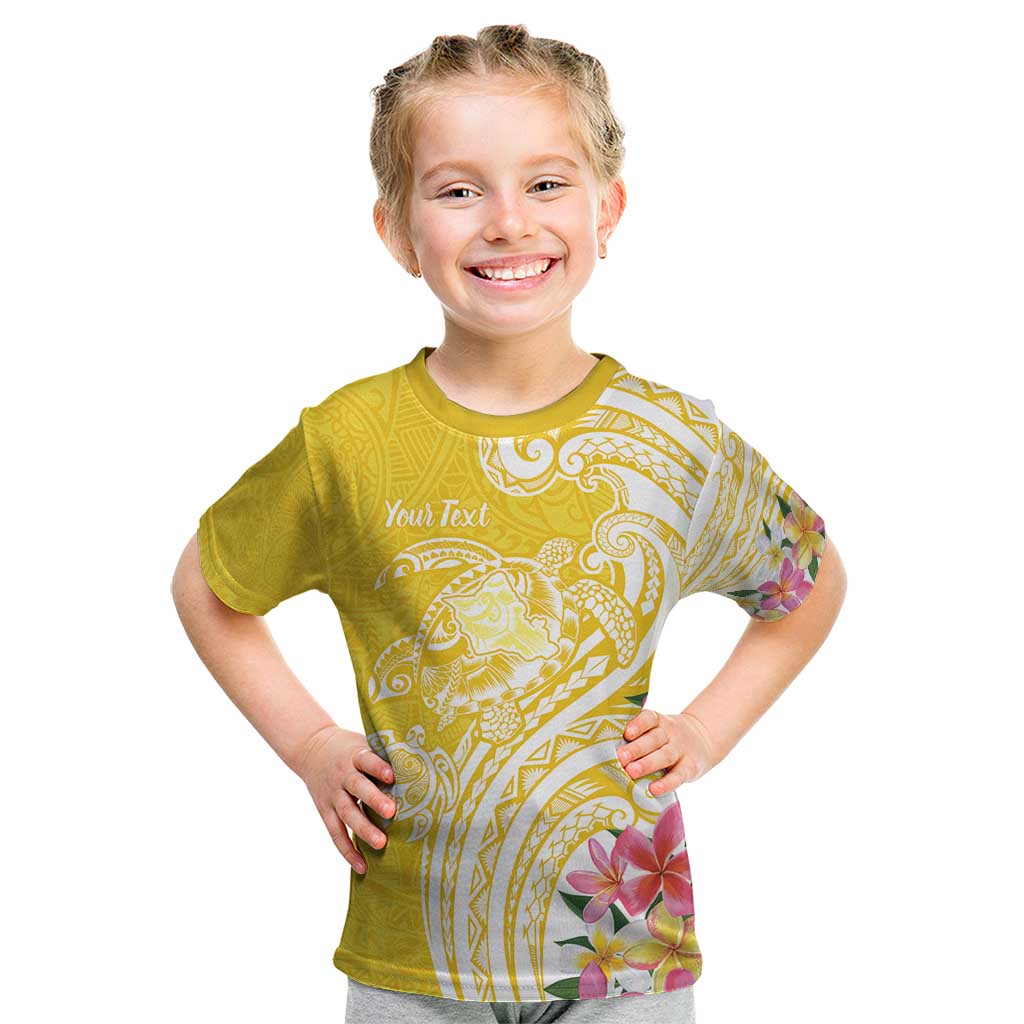 Aloha Oahu Island Personalized Kid T Shirt Yellow Dreamy Turtle