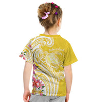 Aloha Oahu Island Personalized Kid T Shirt Yellow Dreamy Turtle