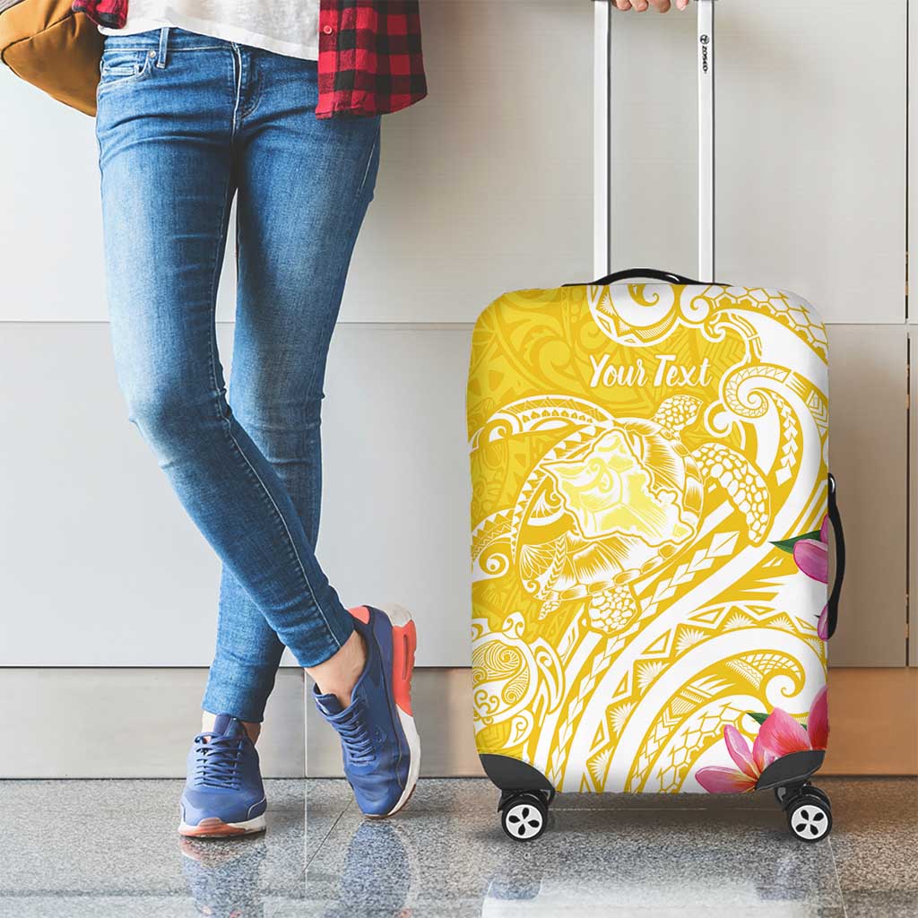 Aloha Oahu Island Personalized Luggage Cover Yellow Dreamy Turtle