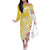 Aloha Oahu Island Personalized Off The Shoulder Long Sleeve Dress Yellow Dreamy Turtle