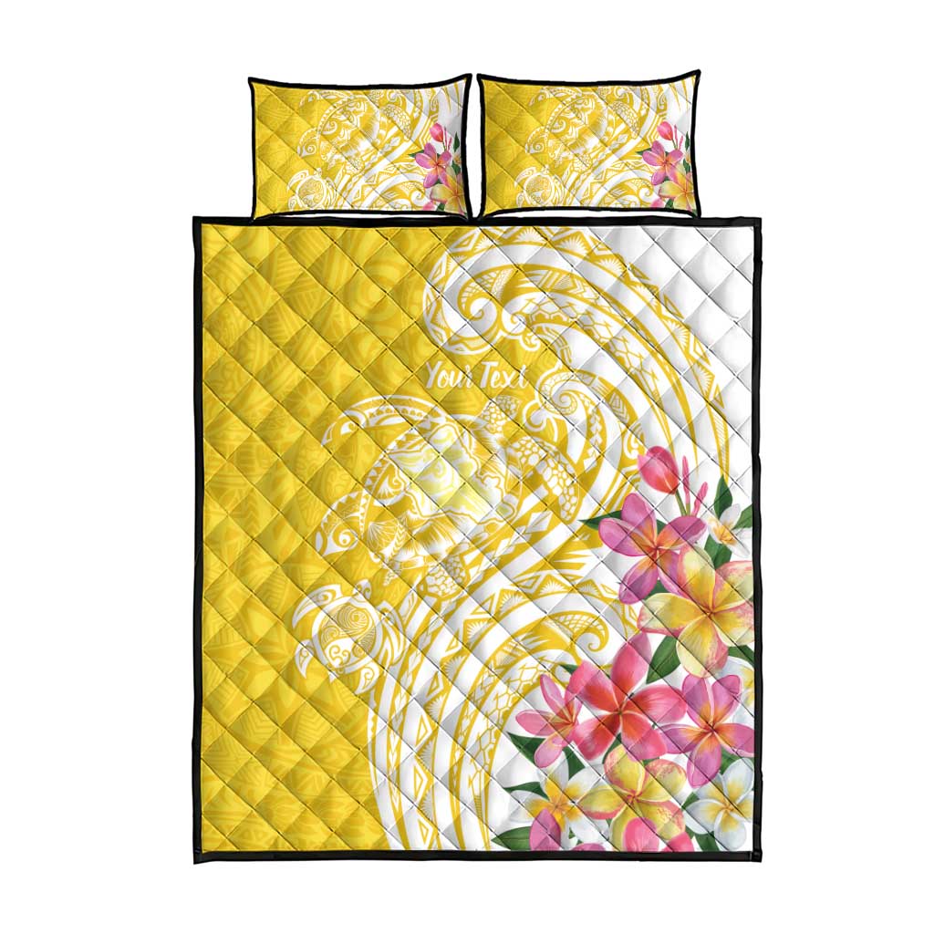 Aloha Oahu Island Personalized Quilt Bed Set Yellow Dreamy Turtle