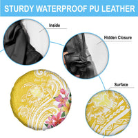 Aloha Oahu Island Personalized Spare Tire Cover Yellow Dreamy Turtle