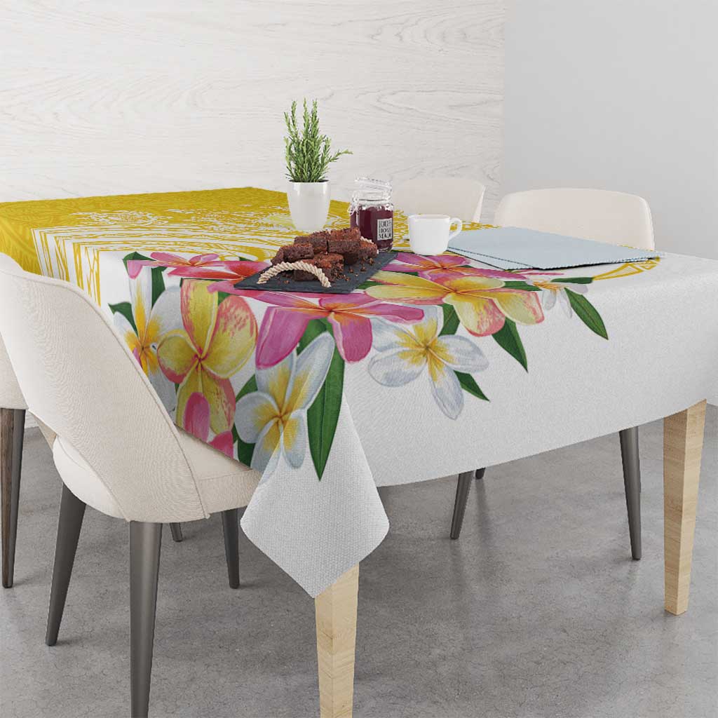 Aloha Oahu Island Personalized Tablecloth Yellow Dreamy Turtle