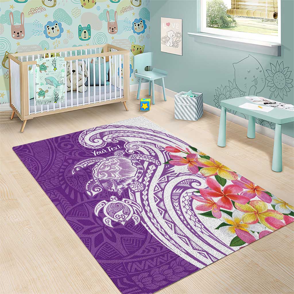 Aloha Kauai Island Personalized Area Rug Lilac Dreamy Turtle