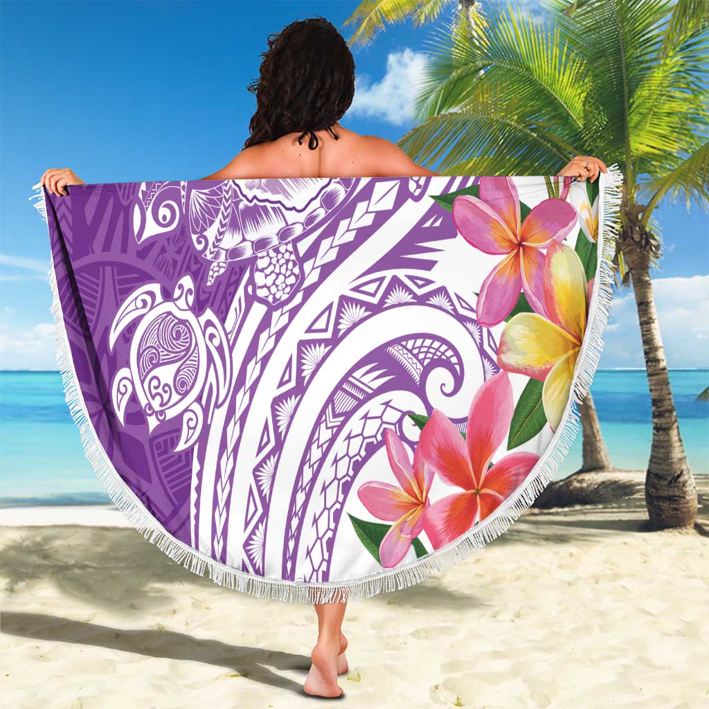 Aloha Kauai Island Personalized Beach Blanket Lilac Dreamy Turtle