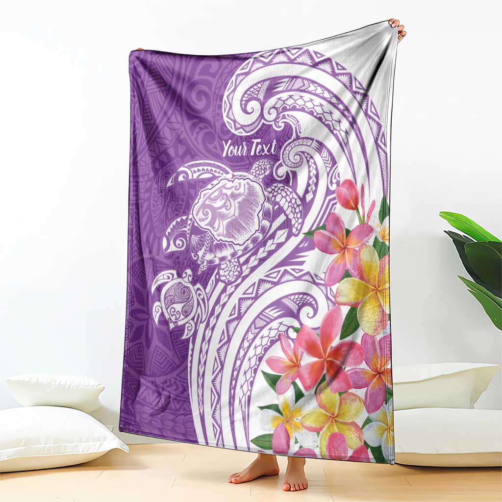 Aloha Kauai Island Personalized Blanket Lilac Dreamy Turtle