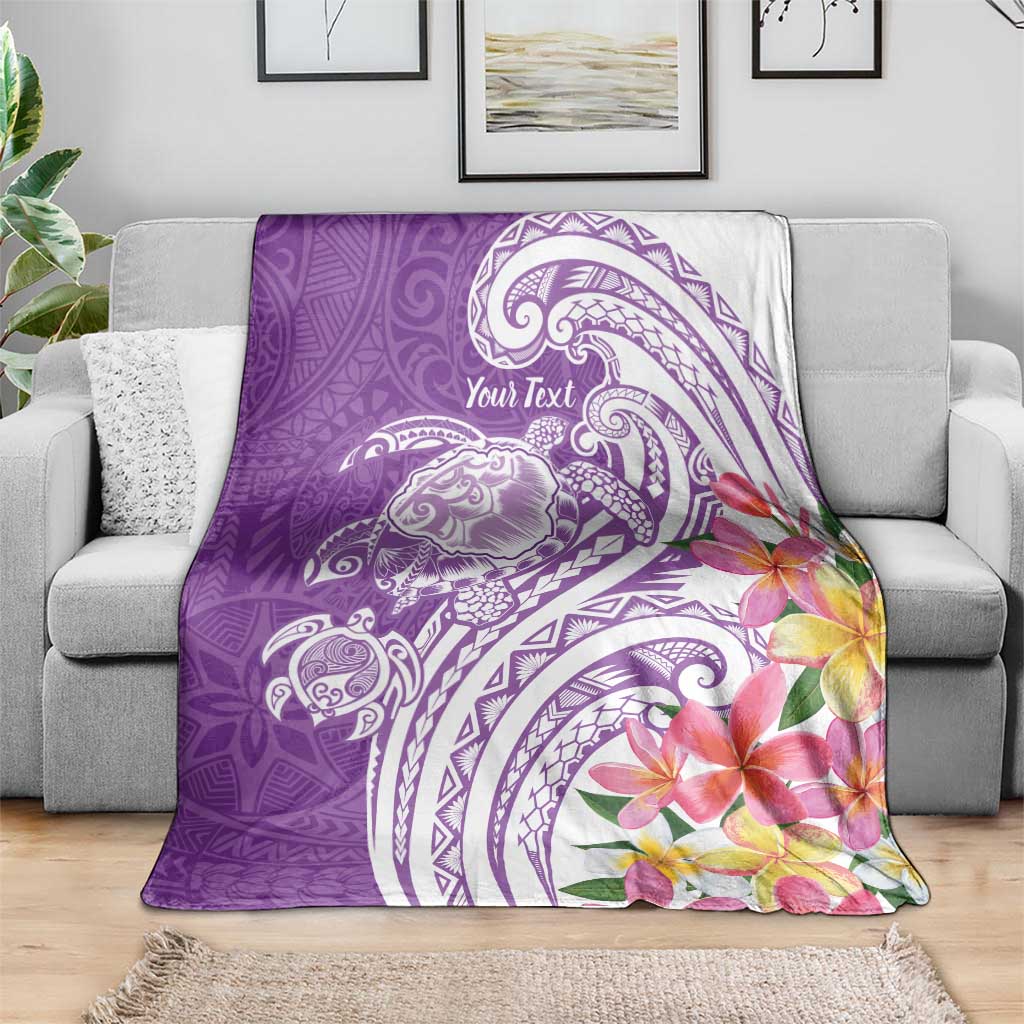 Aloha Kauai Island Personalized Blanket Lilac Dreamy Turtle