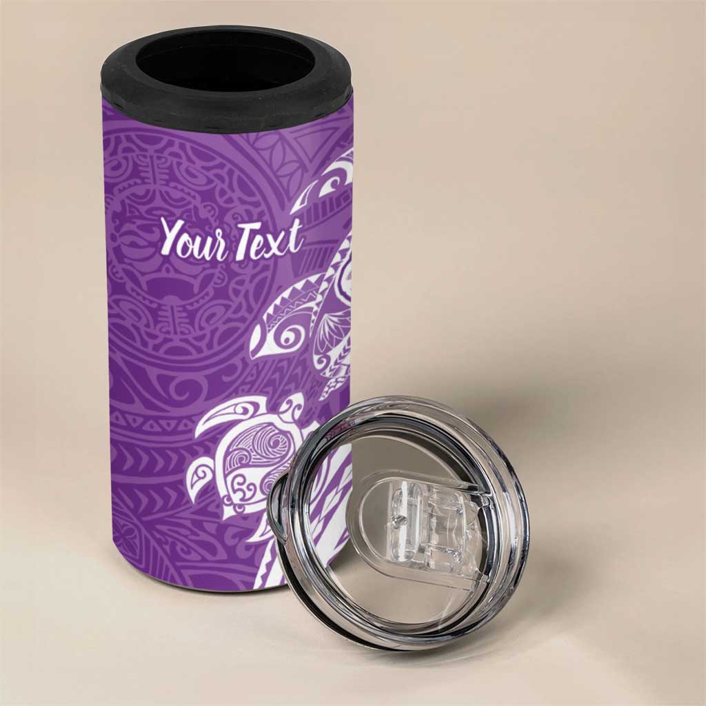 Aloha Kauai Island Personalized 4 in 1 Can Cooler Tumbler Lilac Dreamy Turtle