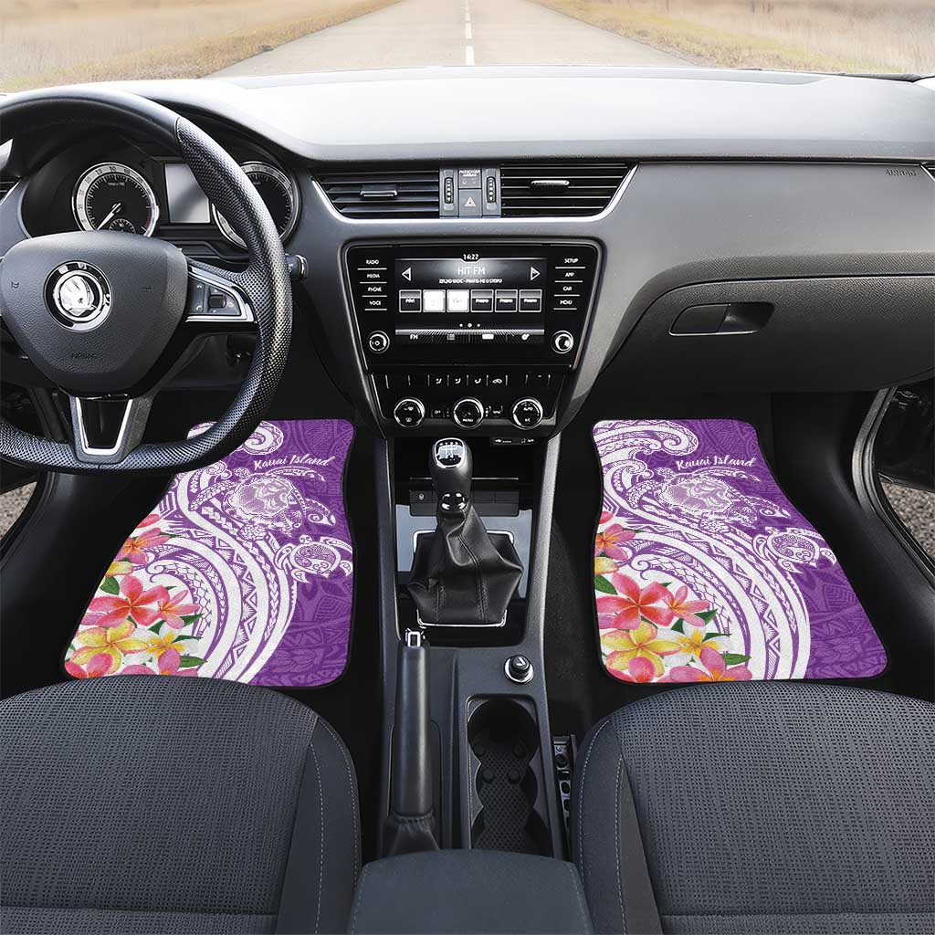Aloha Kauai Island Personalized Car Mats Lilac Dreamy Turtle