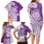 Aloha Kauai Island Personalized Family Matching Long Sleeve Bodycon Dress and Hawaiian Shirt Lilac Dreamy Turtle