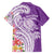 Aloha Kauai Island Personalized Family Matching Long Sleeve Bodycon Dress and Hawaiian Shirt Lilac Dreamy Turtle
