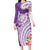 Aloha Kauai Island Personalized Family Matching Long Sleeve Bodycon Dress and Hawaiian Shirt Lilac Dreamy Turtle