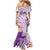 Aloha Kauai Island Personalized Family Matching Mermaid Dress and Hawaiian Shirt Lilac Dreamy Turtle