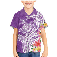 Aloha Kauai Island Personalized Family Matching Mermaid Dress and Hawaiian Shirt Lilac Dreamy Turtle LT7 Son's Shirt Lilac - Polynesian Pride