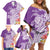 Aloha Kauai Island Personalized Family Matching Off Shoulder Short Dress and Hawaiian Shirt Lilac Dreamy Turtle