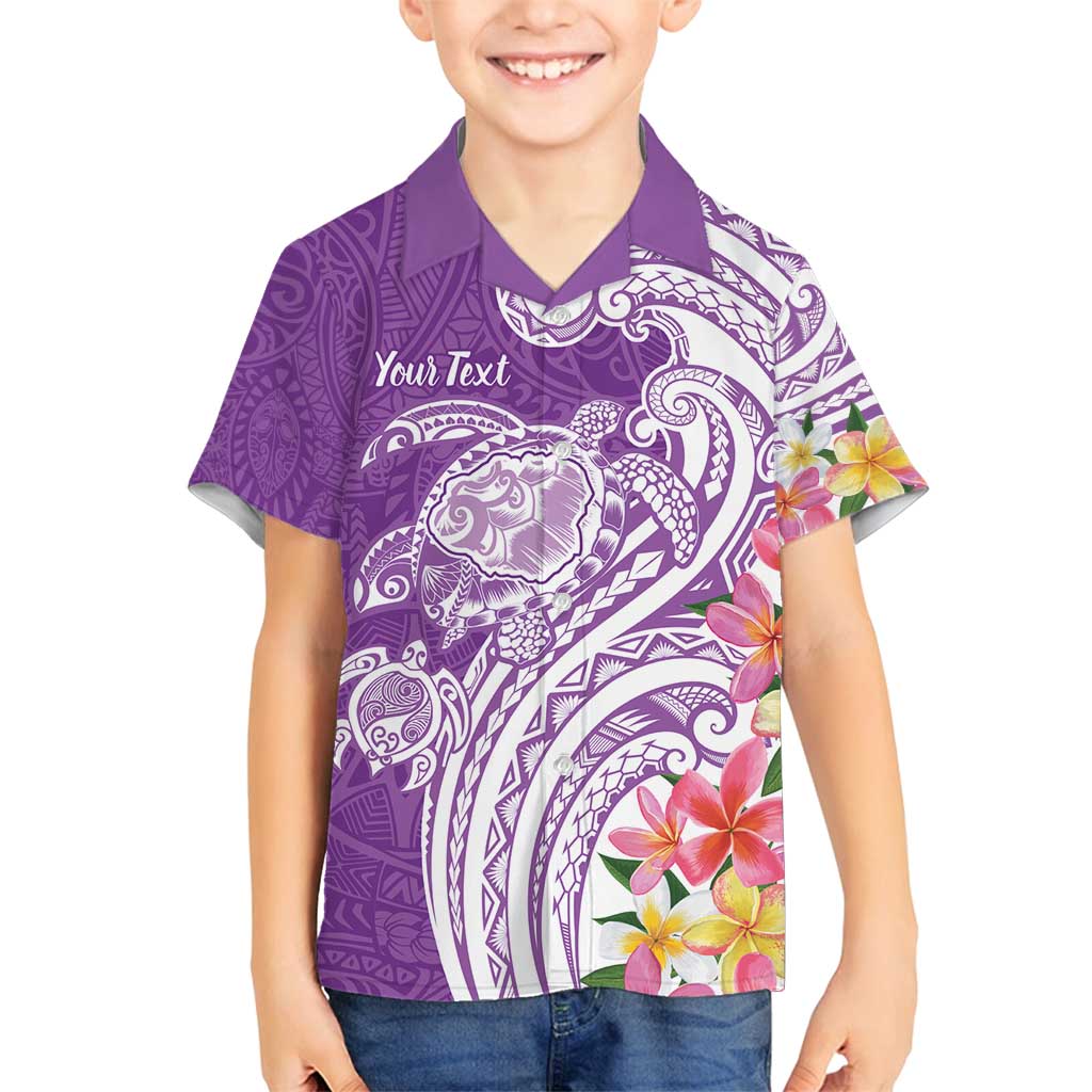 Aloha Kauai Island Personalized Family Matching Puletasi and Hawaiian Shirt Lilac Dreamy Turtle