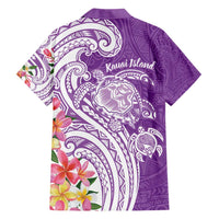 Aloha Kauai Island Personalized Family Matching Short Sleeve Bodycon Dress and Hawaiian Shirt Lilac Dreamy Turtle LT7 - Polynesian Pride