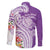 Aloha Kauai Island Personalized Family Matching Short Sleeve Bodycon Dress and Hawaiian Shirt Lilac Dreamy Turtle