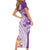 Aloha Kauai Island Personalized Family Matching Short Sleeve Bodycon Dress and Hawaiian Shirt Lilac Dreamy Turtle