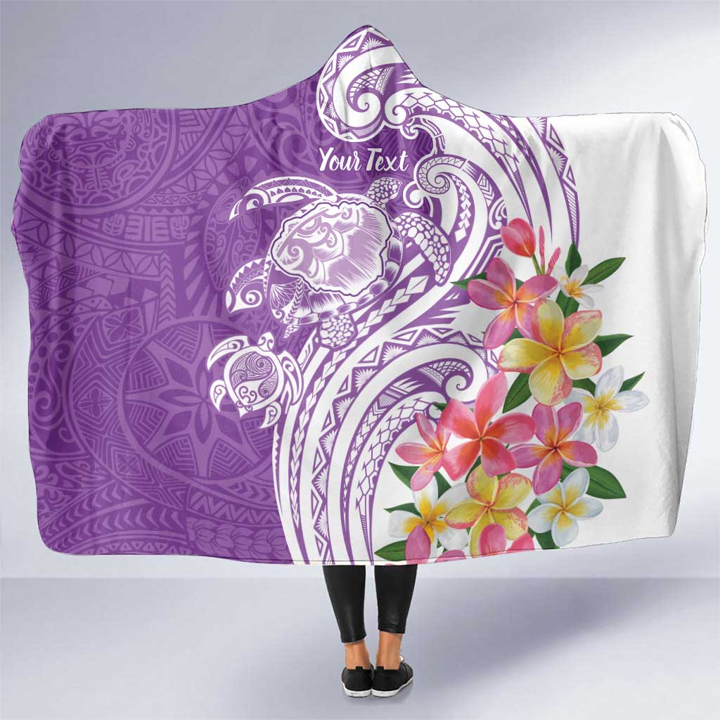 Aloha Kauai Island Personalized Hooded Blanket Lilac Dreamy Turtle