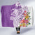 Aloha Kauai Island Personalized Hooded Blanket Lilac Dreamy Turtle