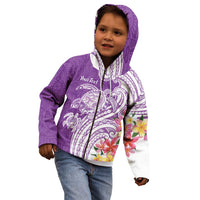Aloha Kauai Island Personalized Kid Hoodie Lilac Dreamy Turtle