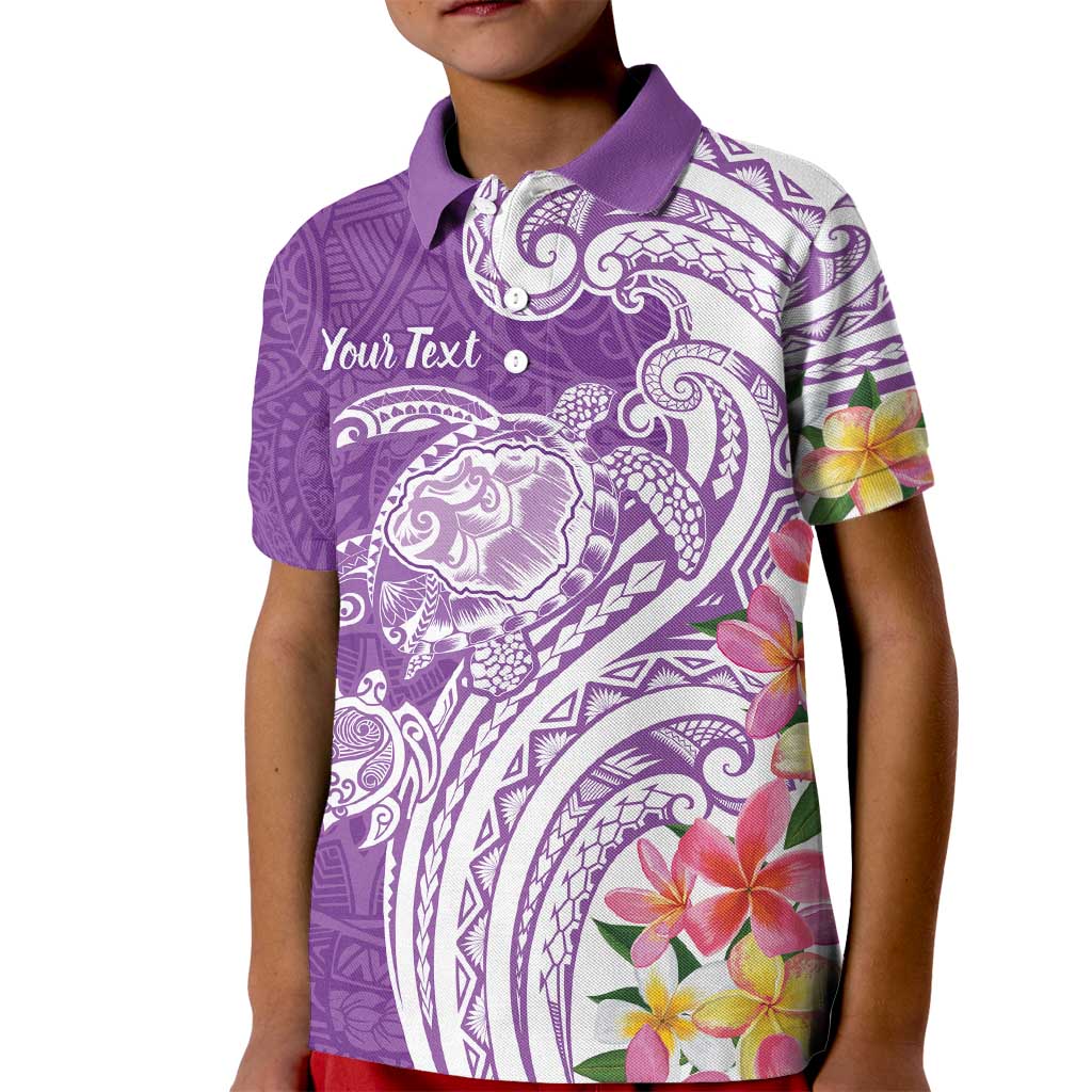 Aloha Kauai Island Personalized Kid Polo Shirt Lilac Dreamy Turtle