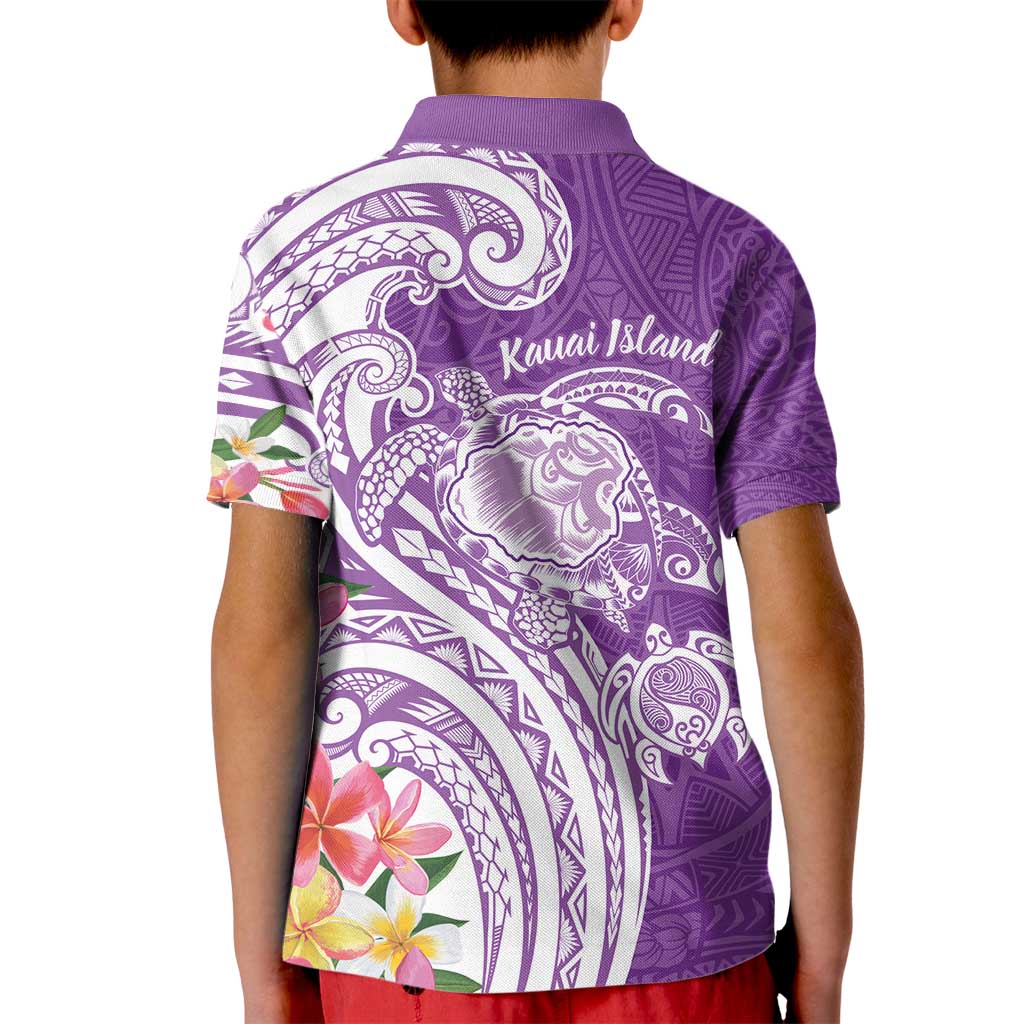 Aloha Kauai Island Personalized Kid Polo Shirt Lilac Dreamy Turtle